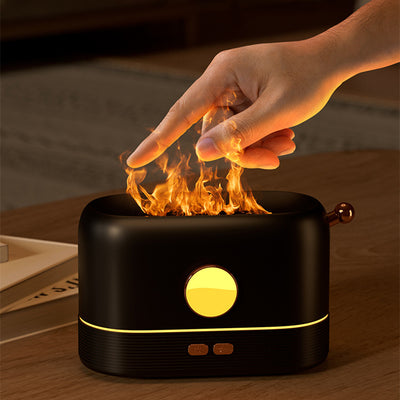 USB mosquito killer lamp with purple UV light and a white desktop humidifier with a simulated flame effect. - Image 21