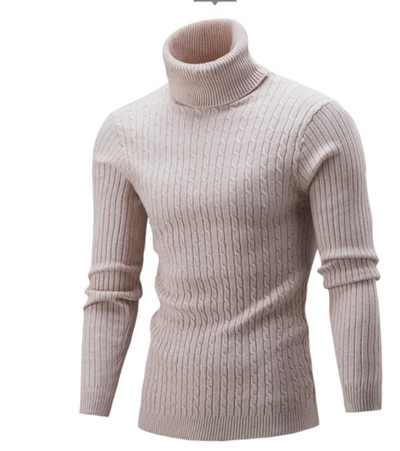Suéter de Invierno para Hombre Cuello Alto Solido Tide - Image 2
