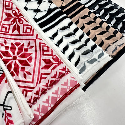 Pañuelo Largo de Gasa Perlada con Estampado Liso - Hijab Versátil para Mujer - Image 3