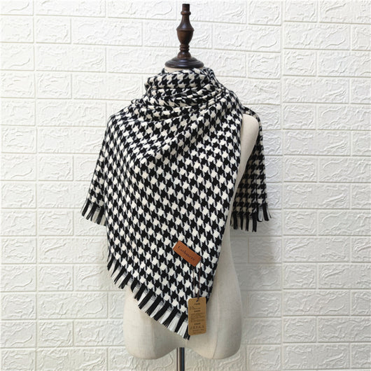 Bufanda Cuadros Pata de Gallo en Cashmire Sintético