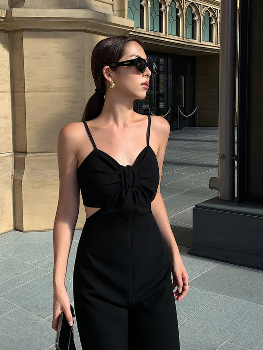 Jumpsuit de Escote V y Cintura Alta con Piernas Anchas - Image 9