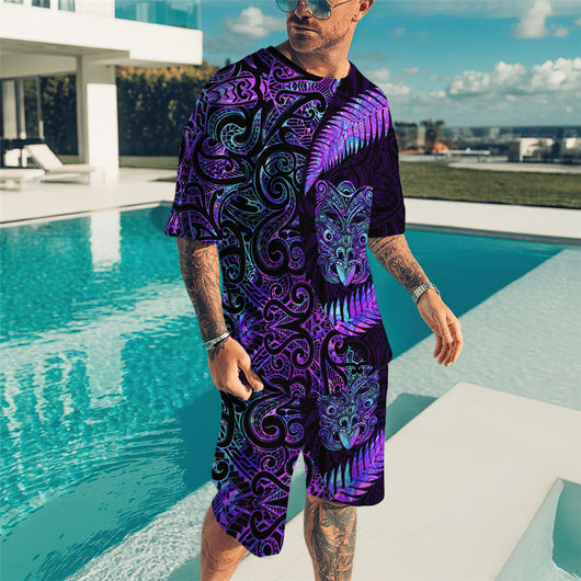 Traje Corto Hawaiian Degradado con Cinta para Hombre - Image 8