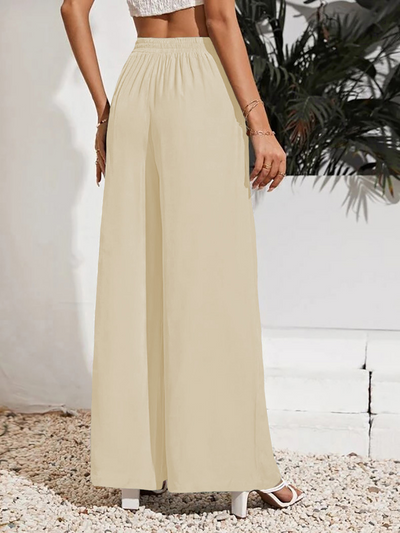 Pantalones Anchos de Talle Alto con Cintura Elástica Ajustable - Image 23