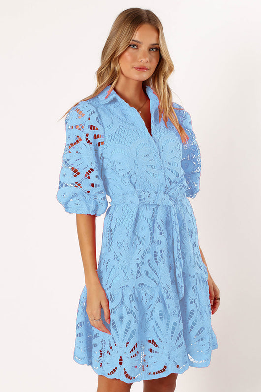 Vestido de Encaje Floral Soluble con Detalles Cutout Sexy - Image 20