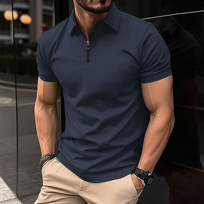 Playera Deportiva para Hombre con Cierre y Color Sólido - Verano - Image 14