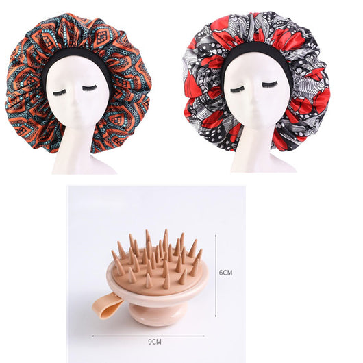 Sombrero Redondo Estampado de Satén con Elasticidad para Mujer - Image 11