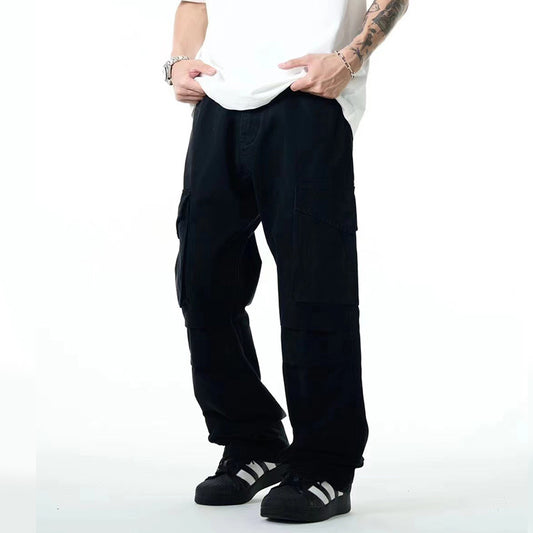 Overoles Americanos para Hombre con Bolsillos Amplios y Diseño Plisado