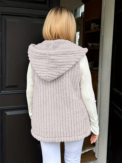 Chaleco Fuzzy sin Mangas con Capucha para Mujer - Comodidad y Estilo - Image 10