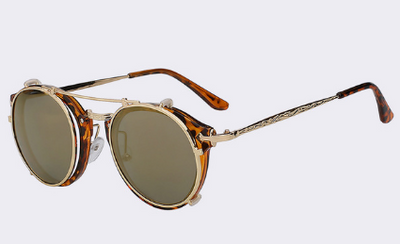 Gafas de Sol Espejo Dual con Funda - Unisex Vintage y Moderno - Image 2
