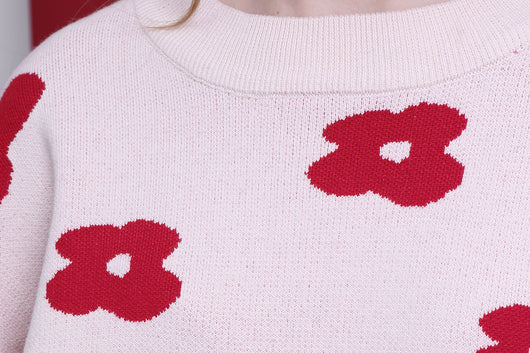 Suéter para niña con diseño jacquard estampado de dibujos animados - Image 4