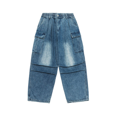 Pantalones Denim Lavado Efecto Floral Desteñido
