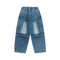 Pantalones Denim Lavado Efecto Floral Desteñido