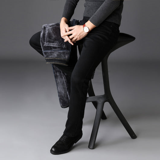 Jeans Slim Recto con Forro Térmico para Hombre - Stretch Elástico - Image 10