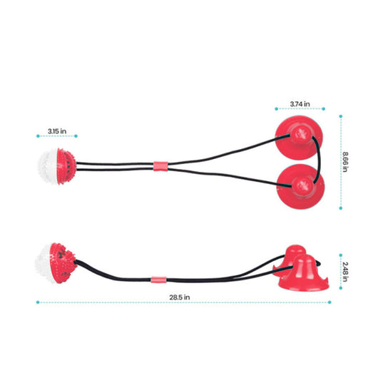Pink and teal spiky pet molar toy with a suction cup base, designed for chewing and teeth cleaning. - Image 8