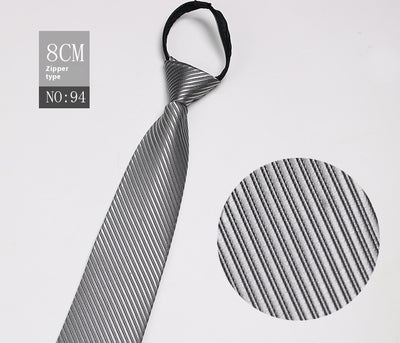 Corbata Negra Rayada Azul con Cierre Rápido - Corbata Ejecutiva Lazy Zip - Image 95