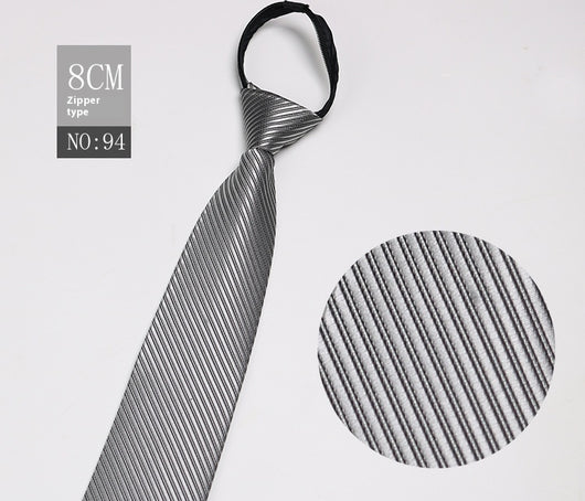 Corbata Negra Rayada Azul con Cierre Rápido - Corbata Ejecutiva Lazy Zip - Image 95
