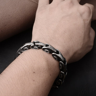 Pulsera de Acero Titanio Personalizada Estilo Retro para Hombre - Image 13
