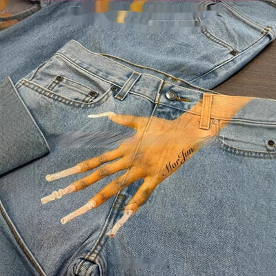 Jeans Estampados Personalizados con Diseño de Dedos