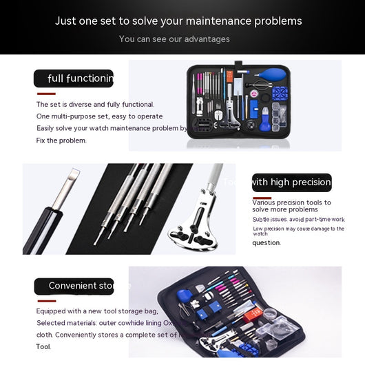 Kit Profesional de Reparación de Relojes - Herramientas Completas para Mantenimiento y Cambio de Batería - Image 3