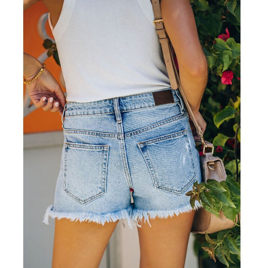 Shorts de Mezclilla Rotos Estilo Europeo y Americano para Mujer - Image 4