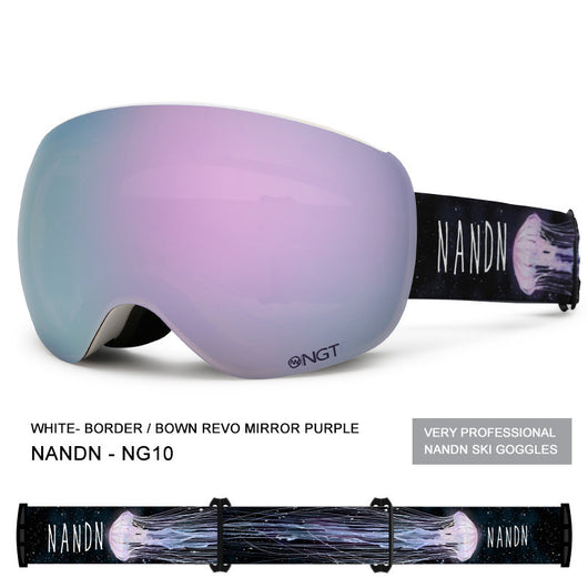 Gafas de Esquí Esféricas Doble Lente Anti-Empañamiento con Magnético para Hombre y Mujer - Image 9
