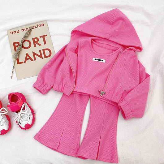 Conjunto Deportivo Niña Estilo Occidental: Chaqueta con Capucha y Pantalón Acampanado - Image 13