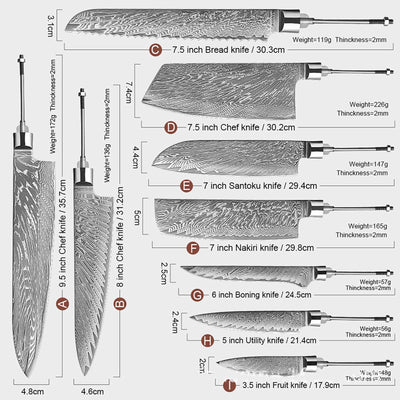 Cuchillo Damasco de Alta Dureza - Profesional para Cocina - Image 11