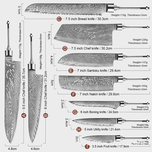 Cuchillo Damasco de Alta Dureza - Profesional para Cocina - Image 11
