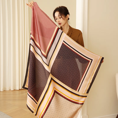 Pañuelo Cuadrado de Satén Estampado Cashew para Mujer - Image 49