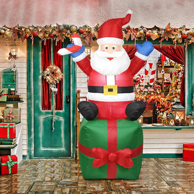 Decoración Navideña Inflable Santa Claus con Luz LED - Soldado Navideño para Jardín