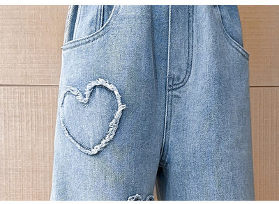 Pantalones Denim Anchos con Borde Crudo para Niñas - Image 18
