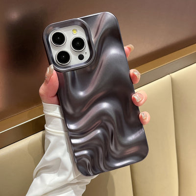 Funda Protectora Mate Negra con Efecto Onda de Agua - Image 4