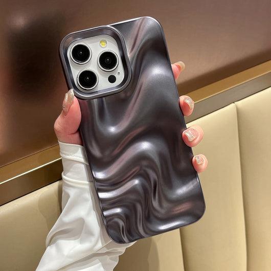Funda Protectora Mate Negra con Efecto Onda de Agua - Image 4