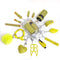 Set de 16 Llaveros Amarillo Limón - Juego Completo