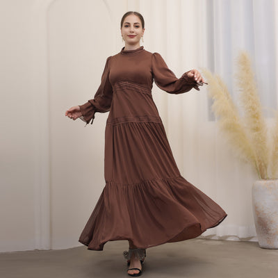 Vestido Largo de Encaje Elegante Estilo Oriente Medio - Image 7