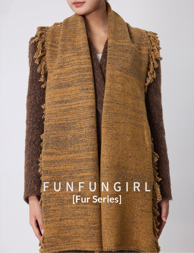 Bufanda de Lana con Fleco Lateral - Cuello Cálido y Casual - Image 19