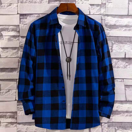 Camisa Casual de Manga Larga para Hombre - Talla Grande