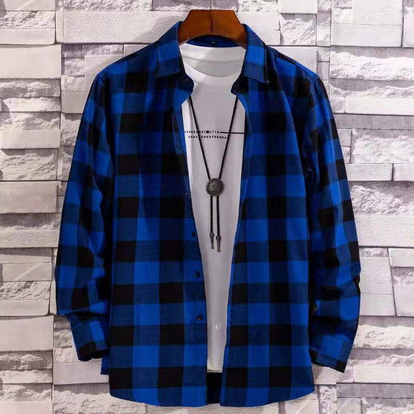 Camisa Casual de Manga Larga para Hombre - Talla Grande