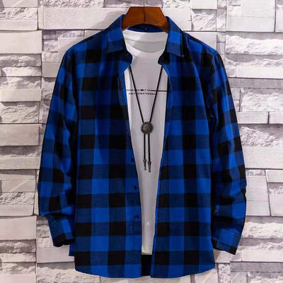 Camisa Casual de Manga Larga para Hombre - Talla Grande