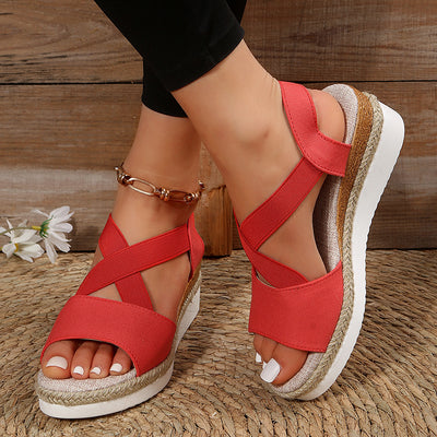 Sandalias Cuña Gladiadora Plataforma Mujer Cómodo Verano - Image 5