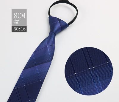 Corbata Negra Rayada Azul con Cierre Rápido - Corbata Ejecutiva Lazy Zip - Image 17