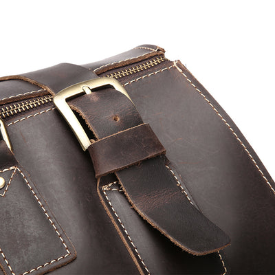 Bolsa de Viaje de Cuero Auténtico para Hombre, Maletín de Gran Capacidad Estilo Vintage - Image 8
