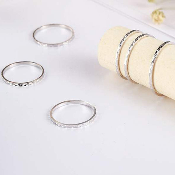 Anillo de Plata S925 Minimalista con Líneas Articuladas para Mujer