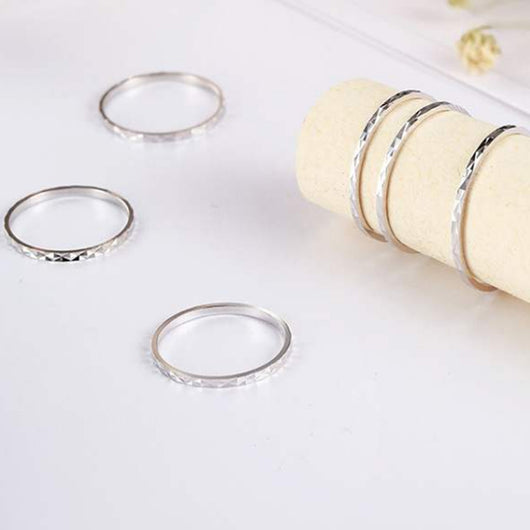 Anillo de Plata S925 Minimalista con Líneas Articuladas para Mujer