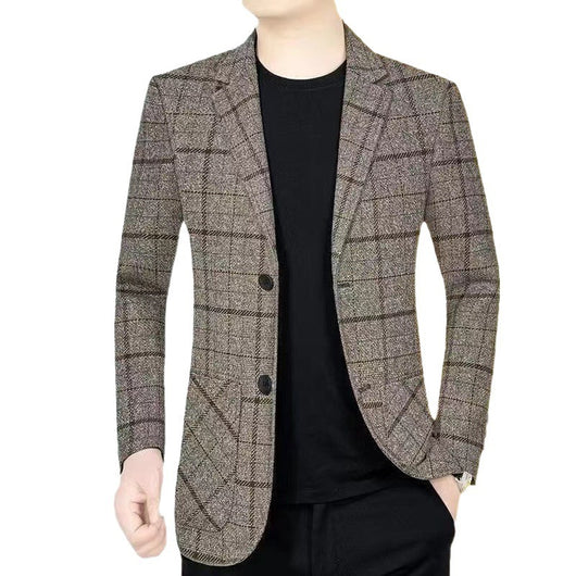 Saco de Vestir Cuadros para Hombre Maduro - Primavera Otoño - Image 5