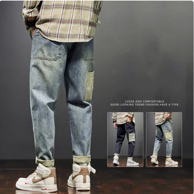 Pantalón Vaquero Harem Oversize Cintura Alta - Corte Recto Tres Cuartos - Image 5