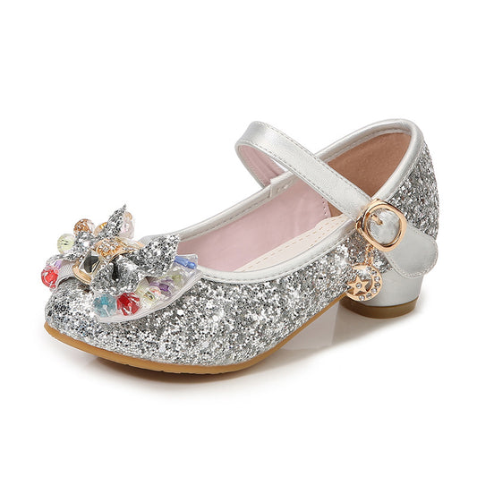 Zapatos de Tacón para Niñas Princesa con Cristales - Tallas Medianas y Grandes