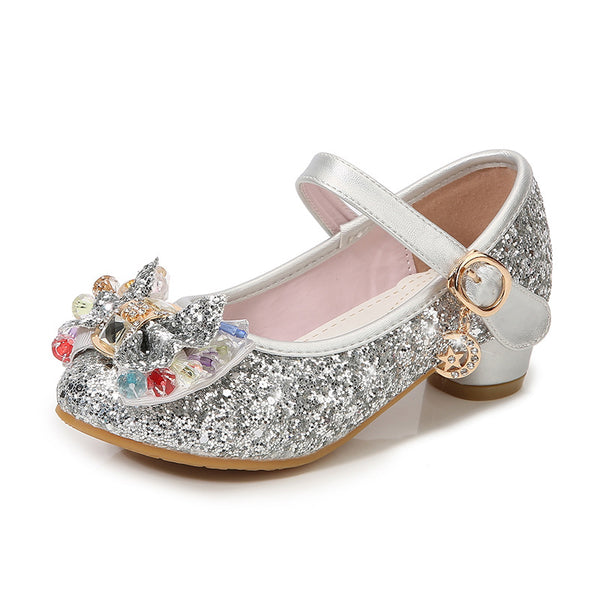 Zapatos de Tacón para Niñas Princesa con Cristales - Tallas Medianas y Grandes