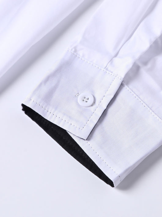 Camisa Manga Larga Bicolor Casual para Adolescentes - Image 4