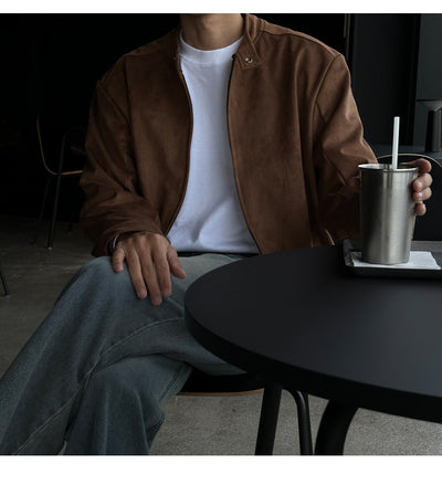 Chaqueta Café con Cuello de Pie - Image 14
